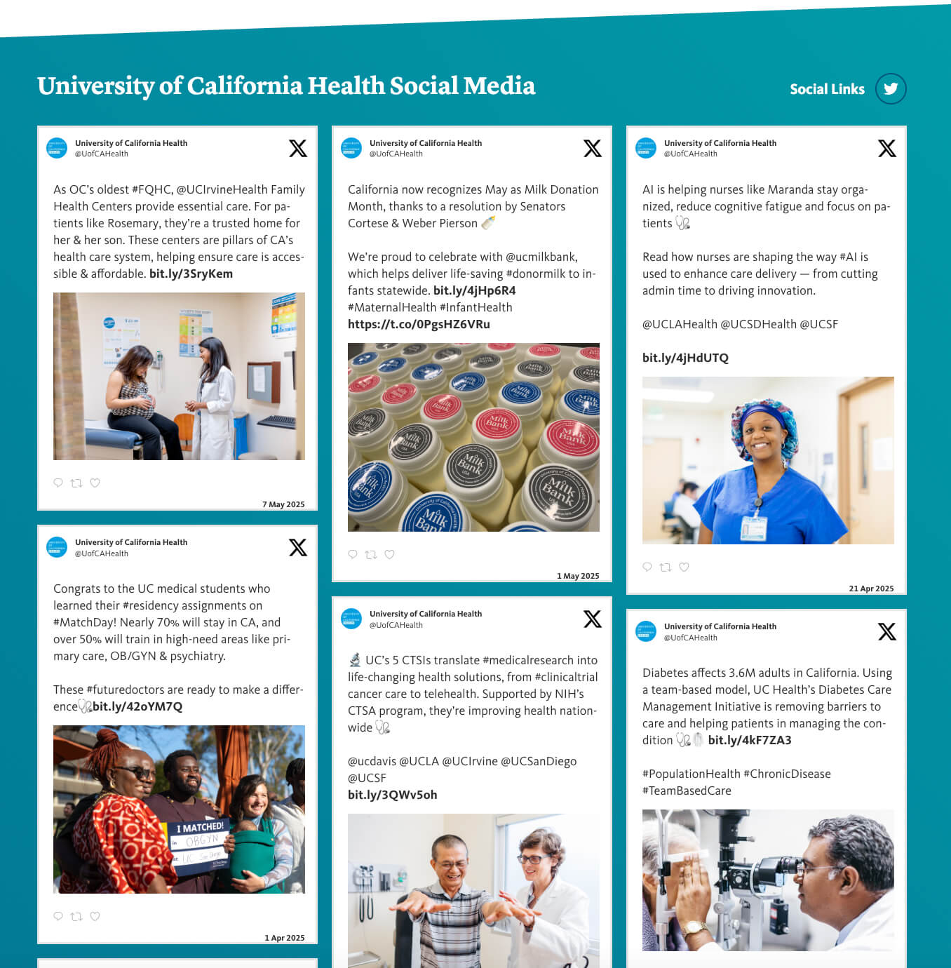 University of California Health social wall example
