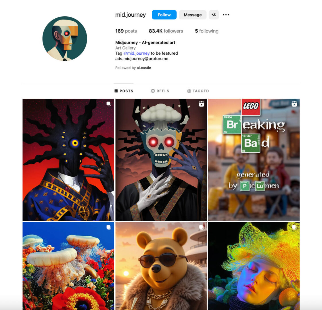 Midjourney - AI-generated art Instagram Feed