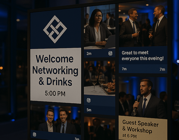 Corporate event live social medial wall - display