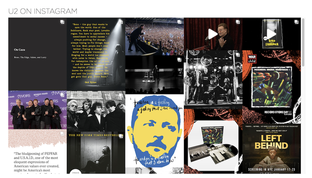 U2 social wall