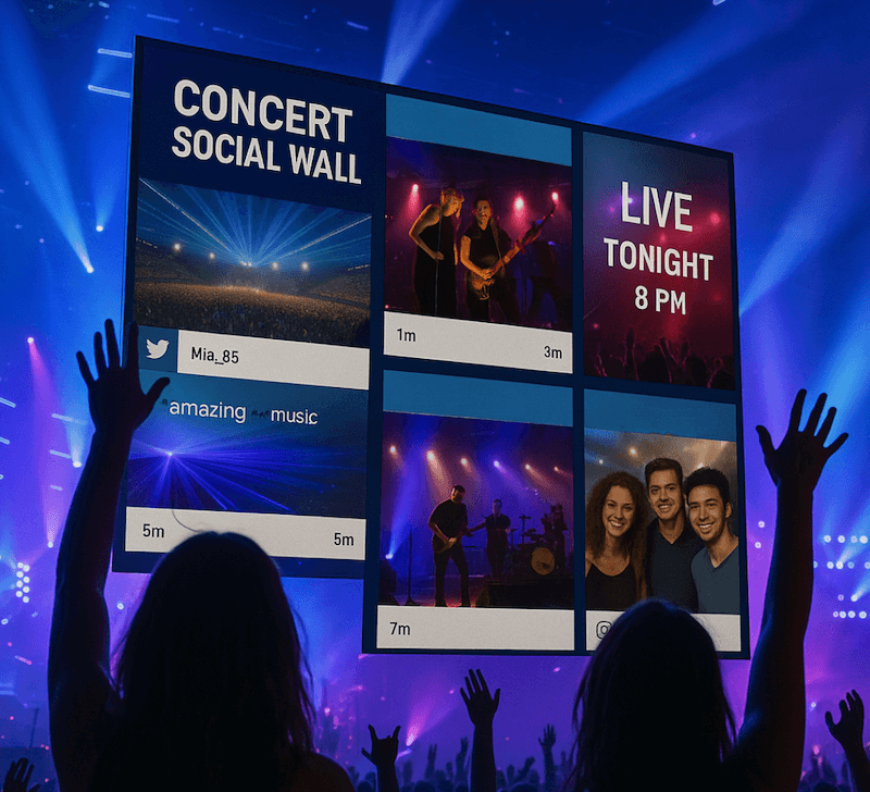 Live concert social media wall